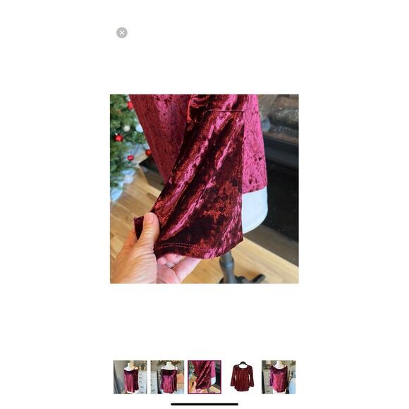 No Boundaries Juniors Burgundy velvet top, Small. Whimsigoth - Picture 6 of 6